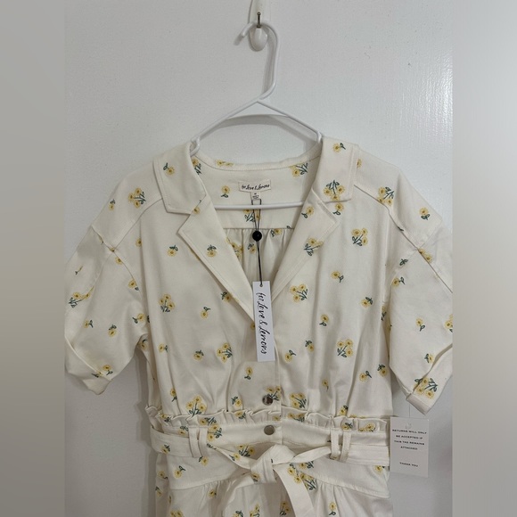 New With Tags NWT For Love & Lemons Waverly Denim Romper Daisy Print - Picture 2 of 5